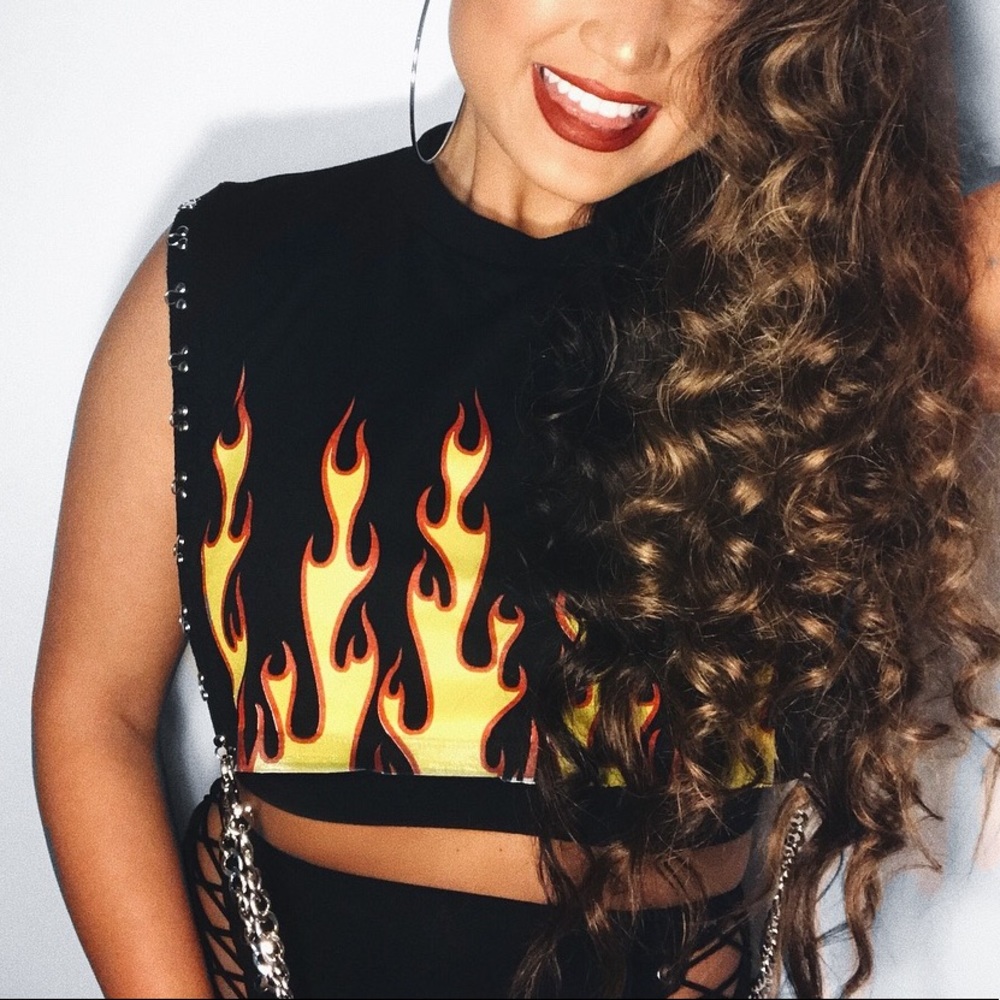 Chain flame shirt- HOLD FOR JS